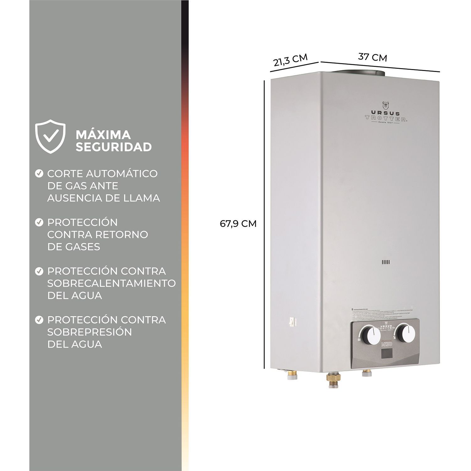 Calefont Ursus Trotter Komfortek UT M13-D GL / Tiro Natural / Gas Licuado  / 13 Litros image number 6.0